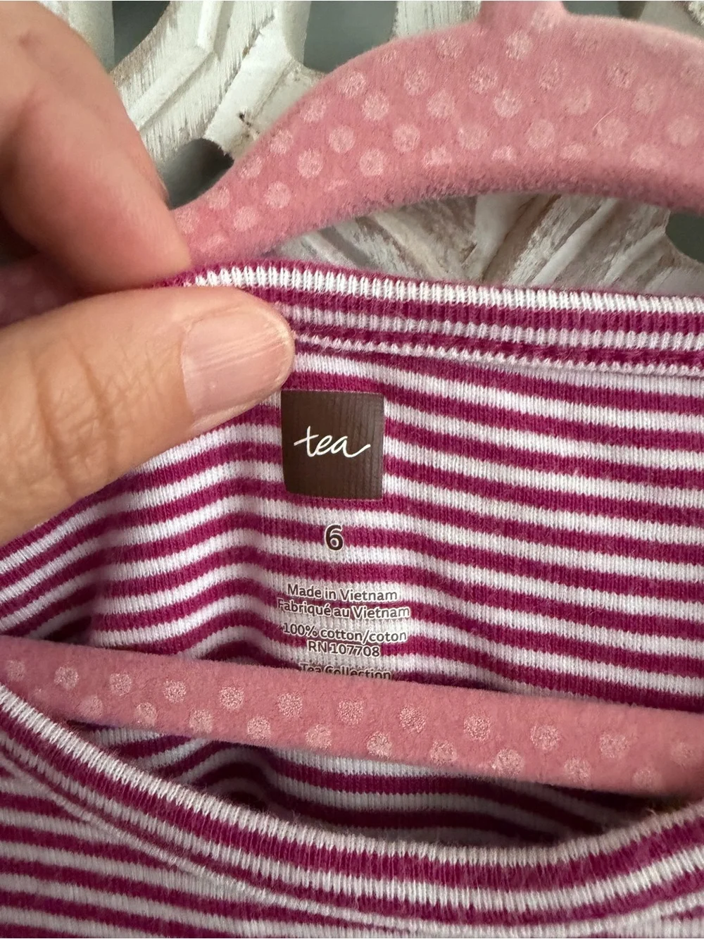 Tea Collection Girls Long Sleeve Striped and Floral Dress Size 6